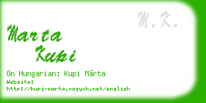 marta kupi business card